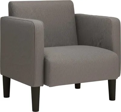 Image de vidaXL Fauteuil avec accoudoirs gris clair 54 cm Tissu velours côtelé