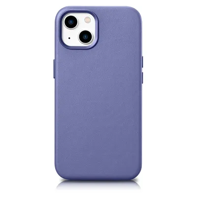 Imagen del producto de Funda Icarer de cuero con MagSafe para iPhone 14 Plus, color lila claro