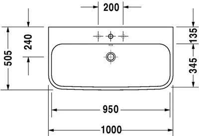 Produktbild von Duravit Duravit Möbelwaschtisch HAPPY D.2 m ÜL HLB 1000x505mm geschl 1 HL we
