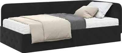 Obrázok produktu pre Rohový rám postele Čierny 90 x 200 cm Zamat