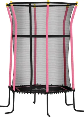 Produktbild von Trampolin für Kinder, Ø163,5 cm, mit Sicherheitsnetz, gepolstert, Stahl, belastbar bis 50 kg