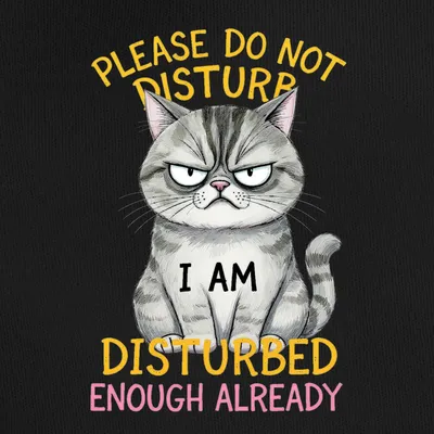 Produktbild von Please Do Not Disturb I Am Disturbed grumpy cat sarcastic gift Unisex Baby Lätzchen, Schwarz, Einheitsgröße