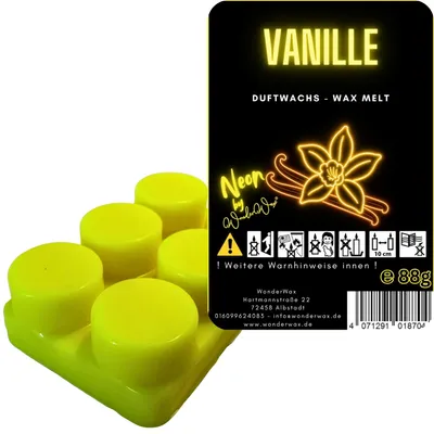 Produktbild von WonderWax Neon Duftriegel 6 x Duftwachs Kreise Wachsmelt Duftwachs Raumduft für Duftlampen Soja Wachs Melts Duftmelt Aroma Wellnes Kerzen Wärmer Wax Tarts Vanille