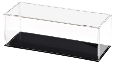 Produktbild von Solide Vitrine aus Acryl für Sammler, mit Staubschutz und schwarzem Sockel