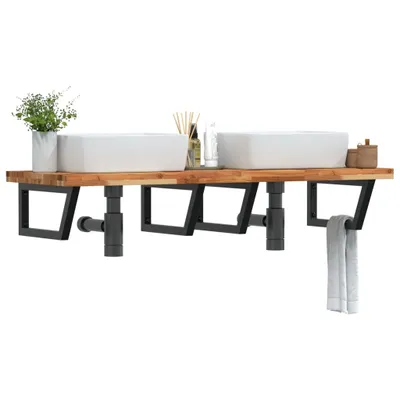 Produktbild von Maison Exclusive - Waschbeckenregal Wandmontage Stahl und Akazienholz