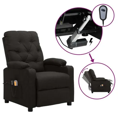 Image de Fauteuil électrique de massage Noir Tissu