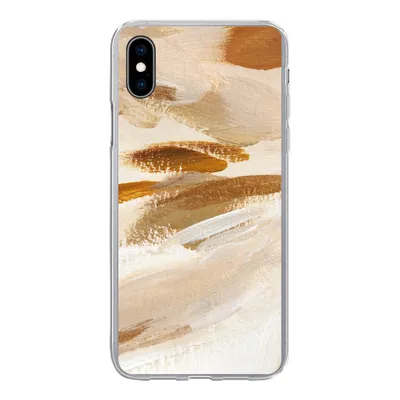 Produktbild von MuchoWow® Handyhülle Schutzhülle Hülle für iPhone Xs Farbe - Beige - Weiß Silikon Softcase Handy Hülle - Handytasche