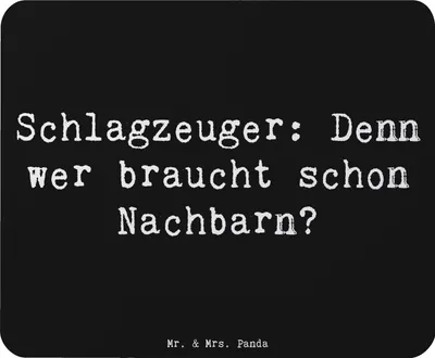Produktbild von Mr. & Mrs. Panda Mouse Pad Spruch Schlagzeuger Spruch - Schwarz - Geschenk, pc mausunterlage, Lernen, Präsenz, Musik, Band, Musiker, Mousepad, Instrument, Schlagzeug