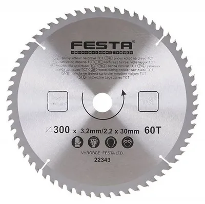 Obrázok produktu pre Kotúč pílový FESTA 22343 SK 300/3,2/30mm 60T