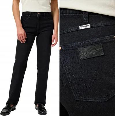 Produktbild von Wrangler SUNSET Sugarcove Schwarze Straight Damenjeans W28 L32