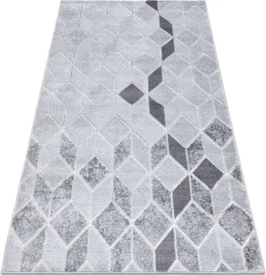 Produktbild von Modern MEFE Teppich B400 Würfel, geometrisch 3D - Strukturell zwei Ebenen aus Vlies grau Grau 280x370 cm