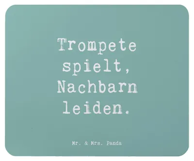 Produktbild von Mr. & Mrs. Panda Mauspad Spruch Trompete Freude - Meeresbrise - Geschenk, Musiker, laut, Mousepad, jazzig, Musik, laptop, Musikerleben, mousematte, computer, Lernen