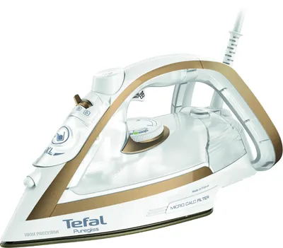 Zdjęcie produktu dla Tefal Puregliss FV8042, Żelazko suche i parowe, Durilium AirGlide Autoclean soleplate, 2 m, 280 g/min, Brąz, Biały, 50 g/min