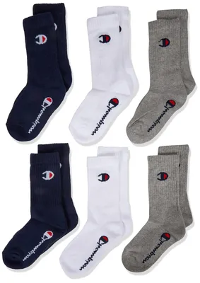 Produktbild von Champion Uni Socks Basics 6pk Crew Füßlinge, Marineblau/Weiß/Klar Melange Gra