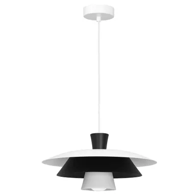 Immagine prodotto di Lampada a sospensione decorativa bianca e nera Plato 1xE27 15W Luminex