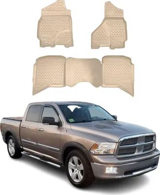 Obrázok produktu pre 2002-2012 Dodge RAM 1500 2500 3500 Crew Cab Podlahové rohože gumové béžové 4 ks