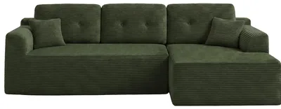 Produktbild von VASAGLE Modulares Sofa, Ecksofa mit Liege rechts, 242 cm breit, vakuumverpackt, keine Montage erforderlich, Waldgrün