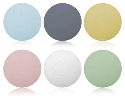 Image de Sous-verres en silicone ronds, 15 cm de diamètre, résistants à la chaleur, lot de 6, 6 couleurs