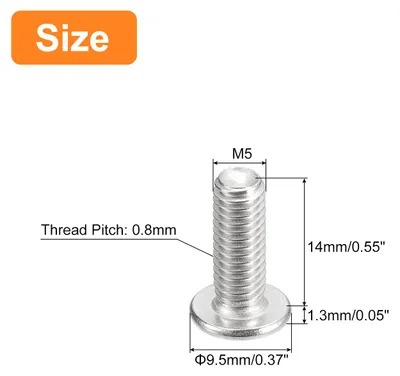 Produktbild von M5-0.8 x 14mm Phillips Flachkopfschrauben 50 Stš¹ck Flache Rundkopfschrauben 304 Edelstahl Kreuzschlitz Antrieb Maschinenschrauben Hardware Verschluss fš¹r M?bel Verbindung