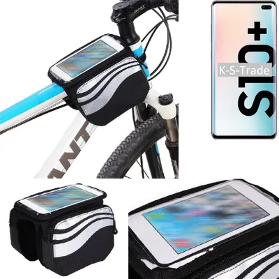 Produktbild von K-S-Trade Rahmentasche Fahrrad-Halterung kompatibel mit Samsung S10+ 128GB Rahmenhalterung Fahrrad Handyhalterung Fahrradtasche Handy Smartphone