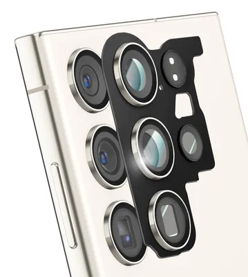 Obrázok produktu pre Clappio, náhradný zadný objektív pre Galaxy S23 Ultra s rámčekom, béžový