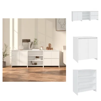 Immagine prodotto di vidaXL Credenza 3 pezzi in legno bianco - Credenze