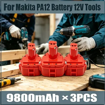 Obrázek produktu pro PA12, 12V, náhradní baterie – Ni-MH, kapacita 9,8 Ah – sada 3 kusů, bateriový balík pro akumulátorové šroubováky