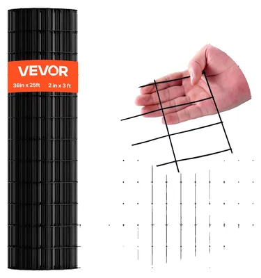 Image de VEVOR Clôture de pâturage, 91 cm x 7,62 m, mailles 5,08 x 7,62 cm, φ1,52 mm fil d'acier galvanisé pour poules, lapins, clôture à bétail revêtue de vinyle pour enclos d'animaux, fil pour cage, clôtures de jardin