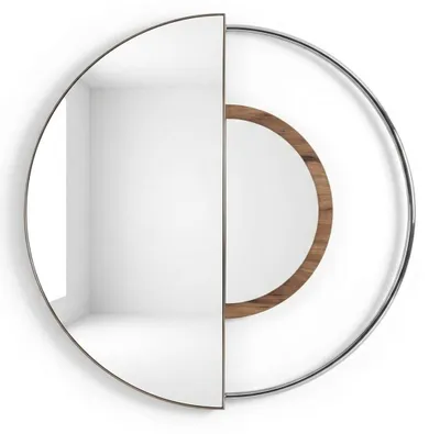 Image de Ensemble de table de maquillage moderne, blanc, en bois et métal, avec miroir et tabouret