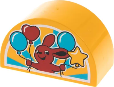 Produktbild von 1x Lego Duplo Bau Stein 2x4x2 hell orange doppelt gewölbt Hase Ballons 31213pb034
