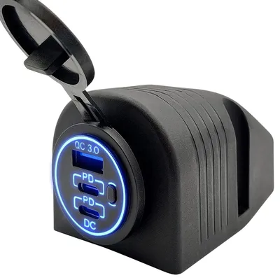 Produktbild von ProRide 12V USB/USB-C-Steckdose 3 Anschlüsse mit Schalter, QC3.0