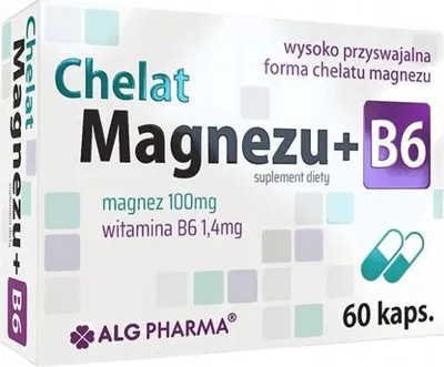Produktbild von MAGNESIUM CHELAT + VITAMIN B6 Nervensystem ALG Pharma 60 Kapseln