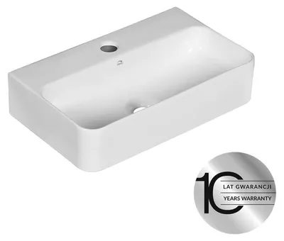 Obrázok produktu pre Laveo KVADRATO keramická umývadlová misa na dosku/na stenu s otvorom na batériu VUK_6145