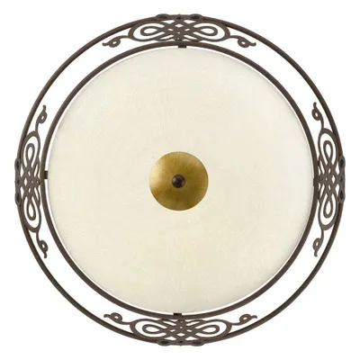 Produktbild von EGLO Deckenlampe Mestre, Vintage Deckenleuchte, Retro Wohnzimmerlampe aus Metall, gekalktem Glas, Schlafzimmerlampe, Flurlampe mit E27, Ø 39,5 cm