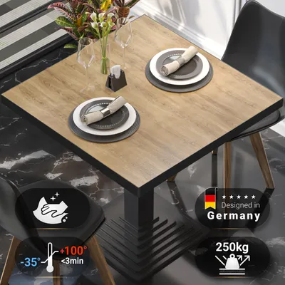 Produktbild von BRASIL | Gastro Tischplatte | B:T 60 x 60 cm | Eiche | Quadratisch | Gastro Tischplatte