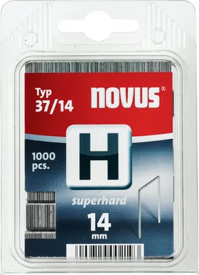 Produktbild von Novus Feindrahtklammer 37 L.14Xb.10,6mm Superhart Draht-B.0,75mm Stahldr. Verz. - 042-0373