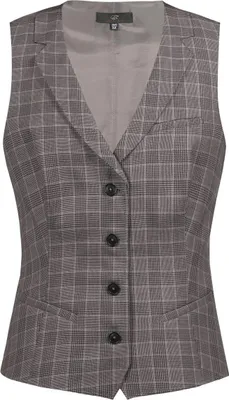 Produktbild von Greiff GASTRO MODA Damen Kellner-Weste Regular-Fit Glencheck Taupe L