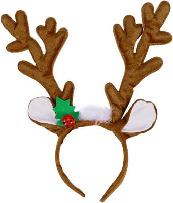 Produktbild von Rentier-Geweih-Stirnband Weihnachts-Stirnbänder Erwachsene Kinder