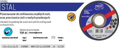Obrázek produktu pro Kovový kotouč Incoflex 125 x 3,2 x 22,2 mm