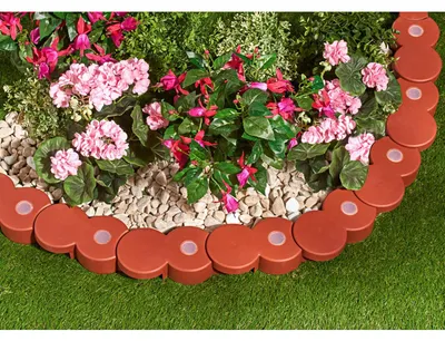 Image de LED Solar Bordure de parterre Palisade 2,05m Bordure de pelouse Décoration de jardin