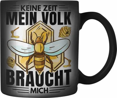 Produktbild von Trendation - Imker Geschenk Farbwechsel Zauber-Tasse Spruch Geschenkidee Bienen Bienenzüchter (Schwarz)