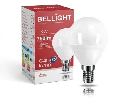 Zdjęcie produktu dla Bellight LED E14 G45 kształt kropli 9W = 75W 360° żarówka 830lm 230V neutralna biel 4000K