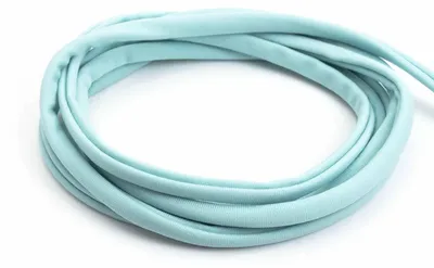Produktbild von Vintageparts elastisches Habotei Seidenband hellblau 5x3mm Rolle 2m