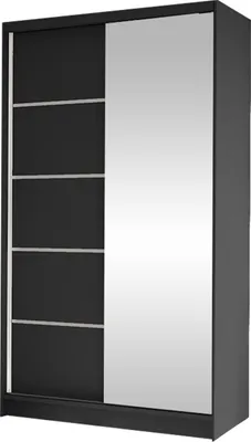 Produktbild von MIRJAN24 Schiebetürenschrank Diego III, Kleiderschrank, Stilvoll Schlafzimmer Garderobenschrank (Farbe: Schwarz)