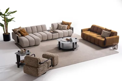 Produktbild von Wohnzimmer Sitzsofas Designer Ecksofa Luxus Sessel Textilhocker