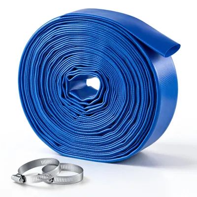 Produktbild von VEVOR Rückspülschlauch 1,5 Zoll 15,2 m PVC Flachschlauch Ablaufschlauch für Poolentwässerung und Bewässerung mit 90 psi, Anschlusswahl ohne Vorinstallierte Kupplungen für Verschiedene Pumpensysteme
