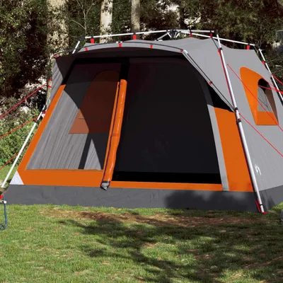 Produktbild von "im Angebot" Familienzelt für 7 Personen Grau und Orange Quick Release - Campingzelte CC17518