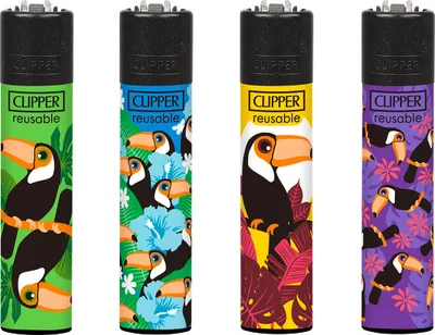 Produktbild von Clipper® Feuerzeuge 4er Set: Tucans