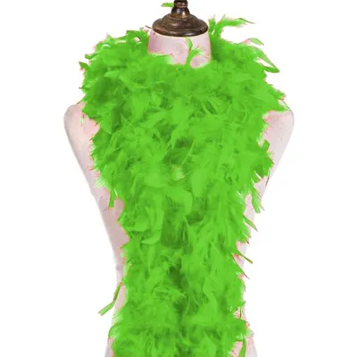 Image de Boa de plumes, écharpe de plumes, longueur 180 cm, vert clair