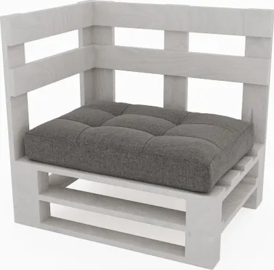 Produktbild von Lermowood Palettenmöbel Mpe Eckbank 80 x 60 cm Weiß | Europaletten Indoor und Outdoor Lounge Gartenmöbel Holz Gartenmöbel Set Lounge Möbel Terrasse Balkon Loft Stil Paletten